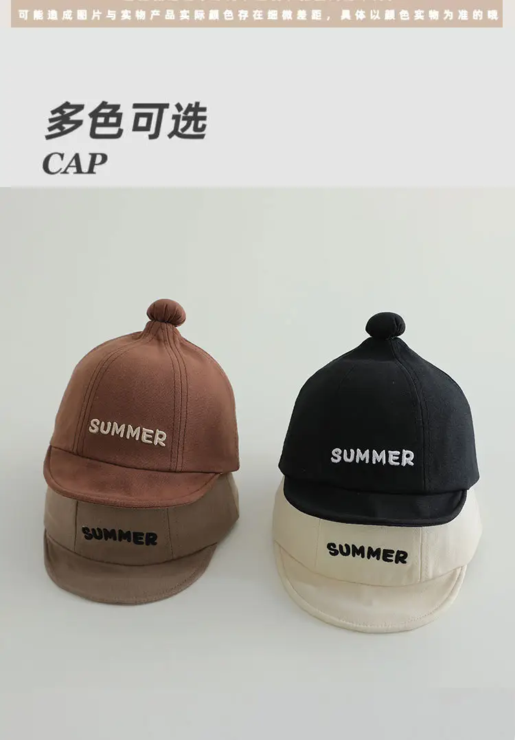 Black Embroidered Baby Cap Summer Wear — feature 3