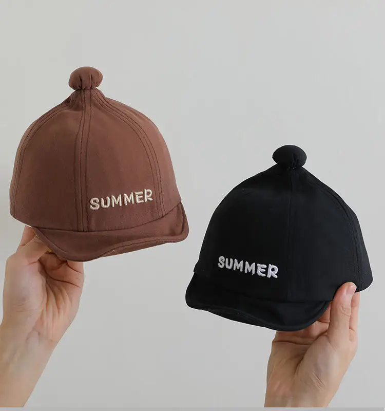 Black Embroidered Baby Cap Summer Wear — feature 5