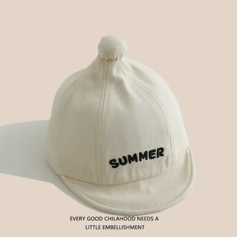 Black Embroidered Baby Cap Summer Wear