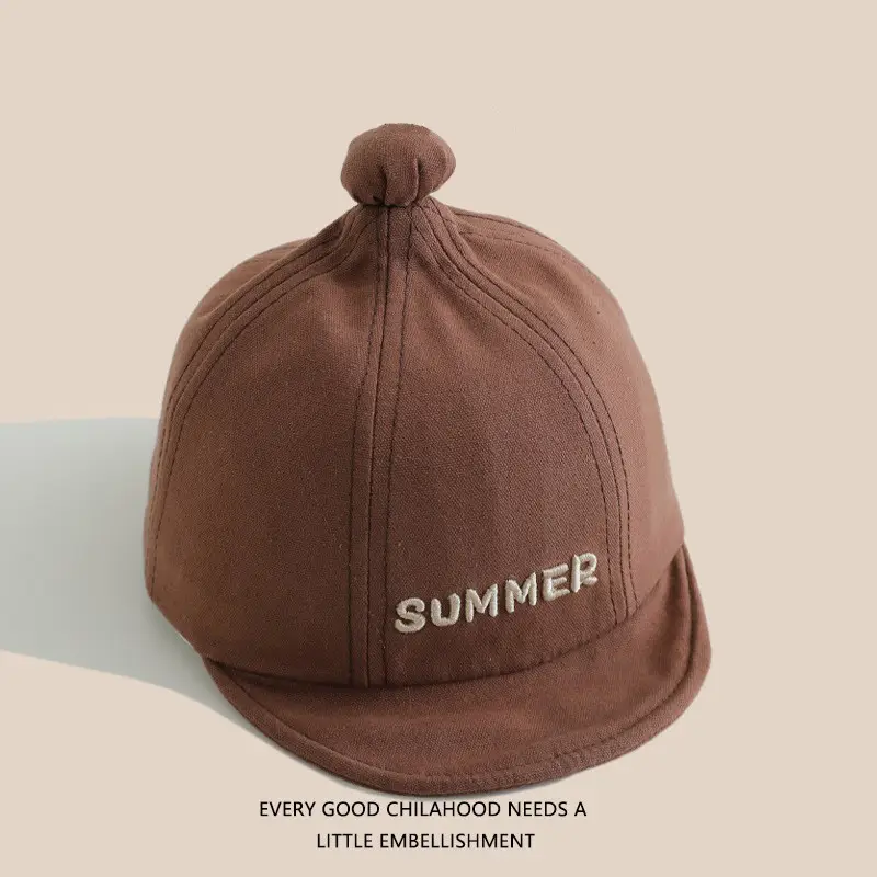 Black Embroidered Baby Cap Summer Wear