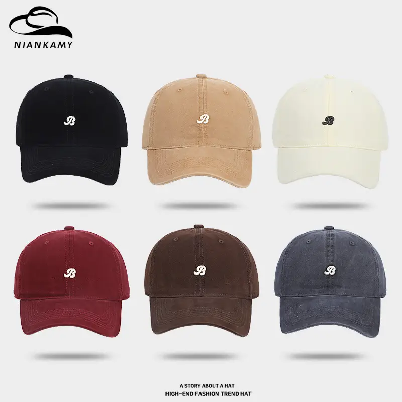 Grey Small Letter Embroidery Baseball Cap for Women - Image 7