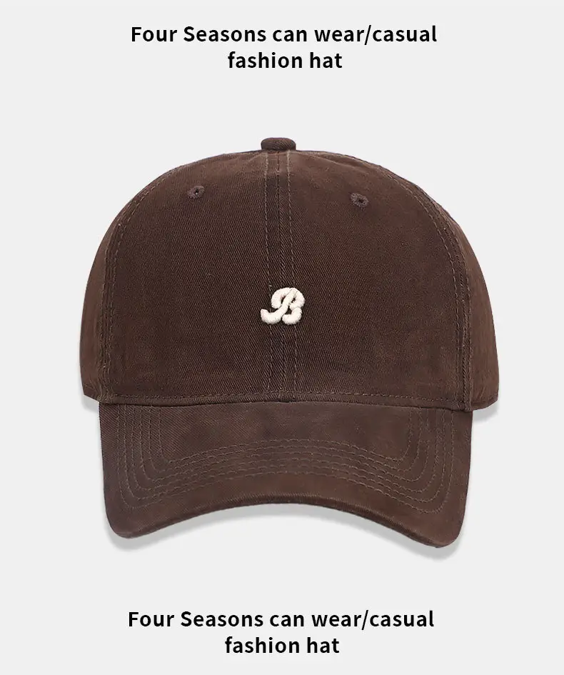 Grey Small Letter Embroidery Baseball Cap for Women — feature 14