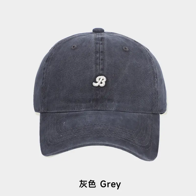 Grey Small Letter Embroidery Baseball Cap for Women - Image 4