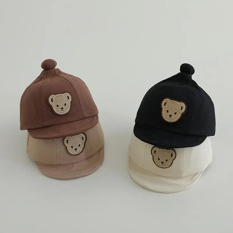 Baby Beanies Spring Autumn Adjustable Bear Head Caps - Image 8