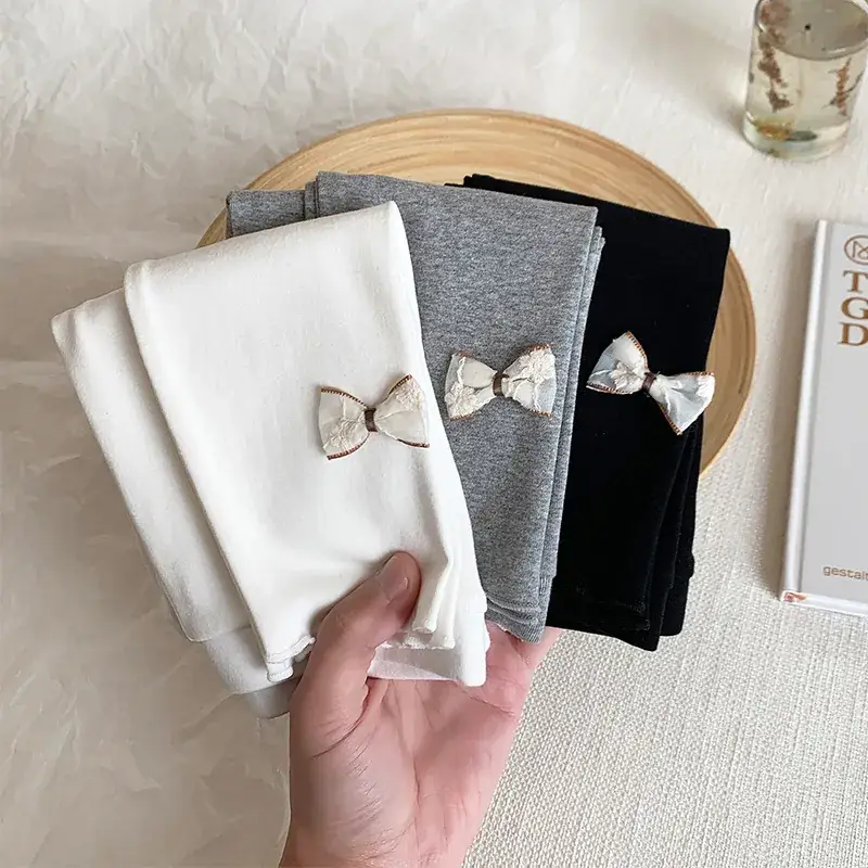 Korean Style Cotton Baby Leggings White Black — feature 4