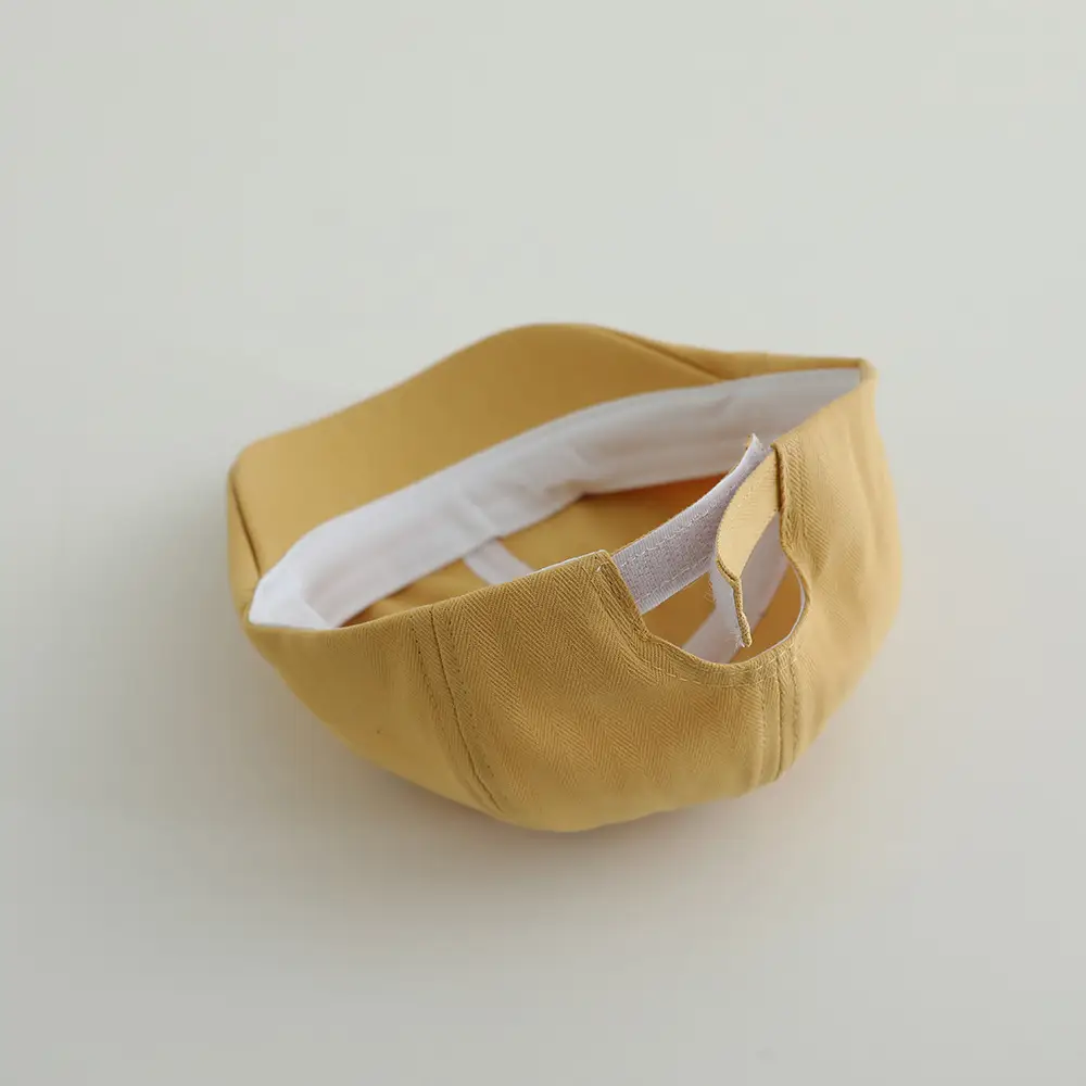 Kids Sun Hat Yellow White Cap for Boys Girls Spring Autumn