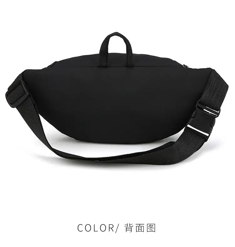 Men's White Black Shoulder Messenger Bag with Zipper — feature 27