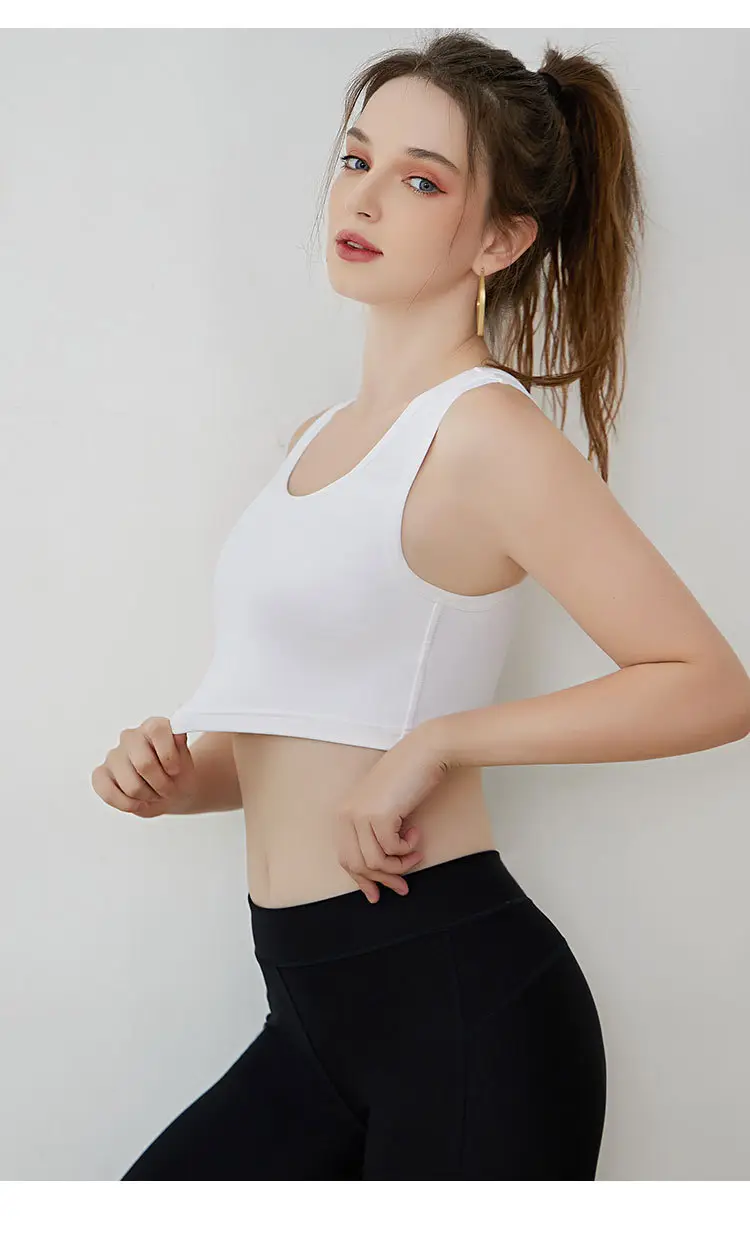 Women's White Traceless Sports Bra Back Drawstring Large — feature 17
