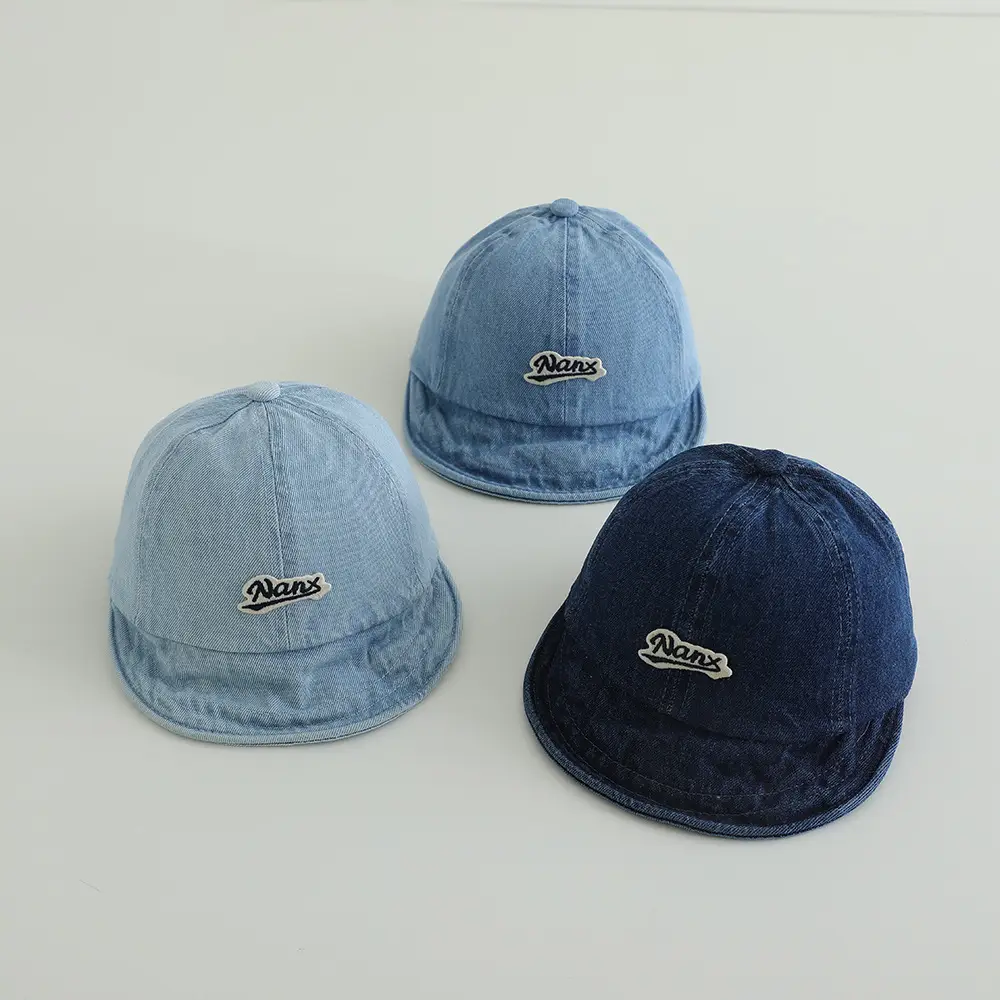 Baby Cap Blue Denim Washed Sunshade — feature 2