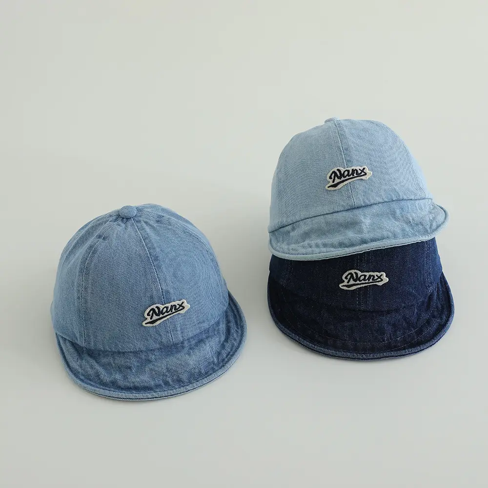 Baby Cap Blue Denim Washed Sunshade — feature 3