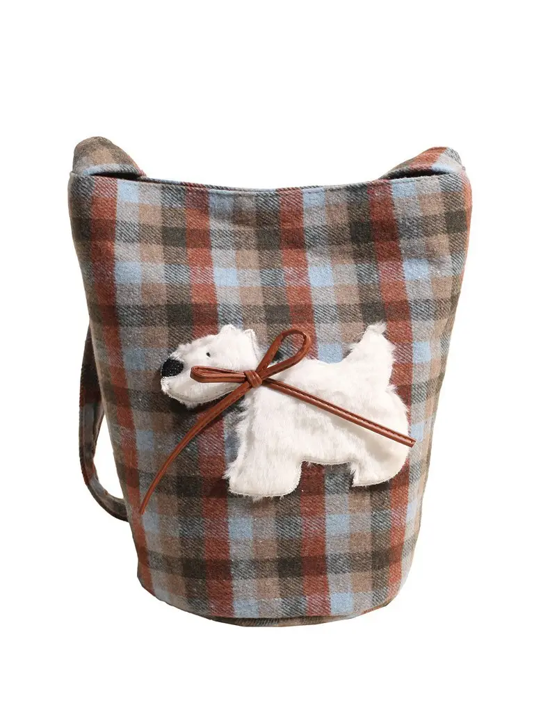 Women's Plaid Crossbody Bag 2025 Woolen Large Capacity - Image 7