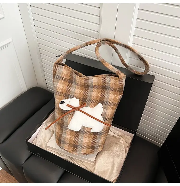 Women's Plaid Crossbody Bag 2025 Woolen Large Capacity — feature 18