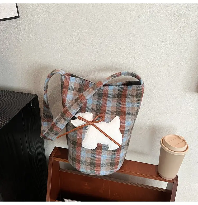 Women's Plaid Crossbody Bag 2025 Woolen Large Capacity — feature 22