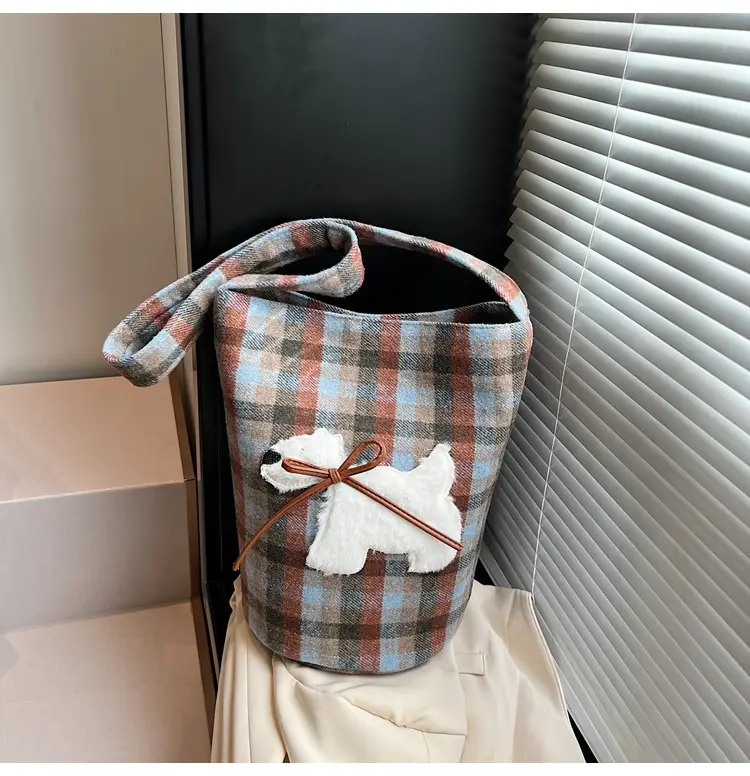 Women's Plaid Crossbody Bag 2025 Woolen Large Capacity — feature 23