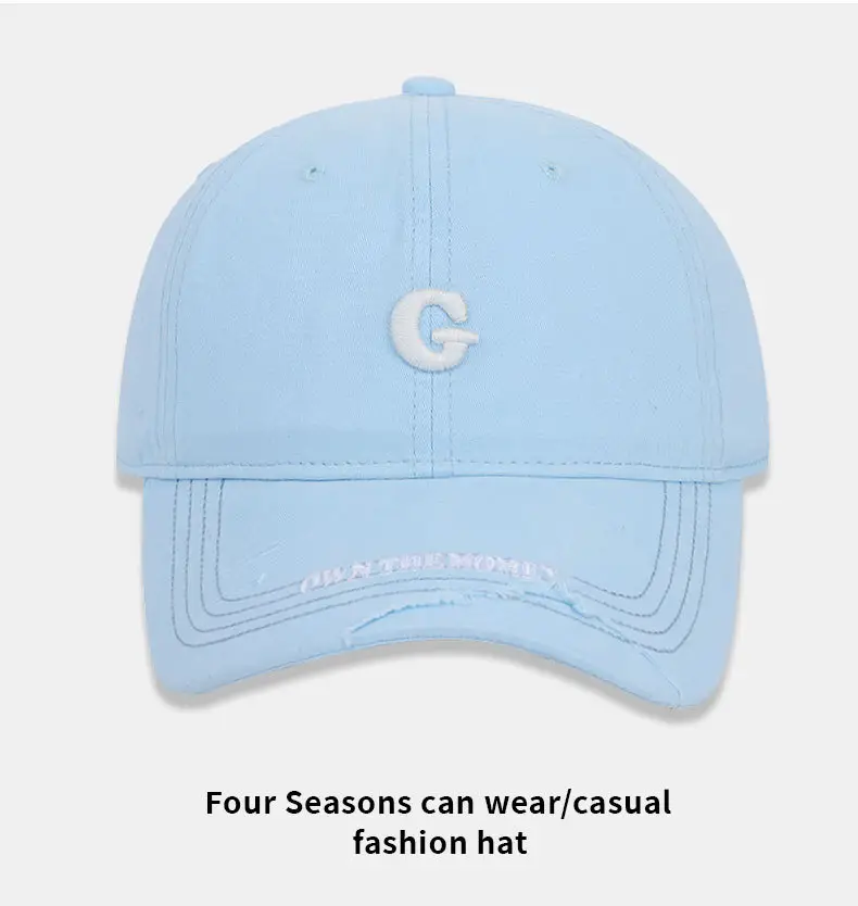Women Grey Baseball Cap with G Embroidery — feature 15