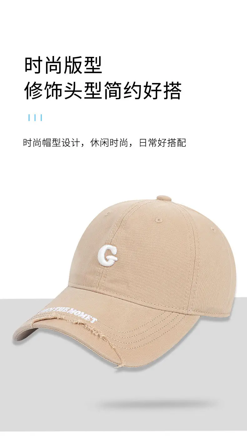 Women Grey Baseball Cap with G Embroidery — feature 7