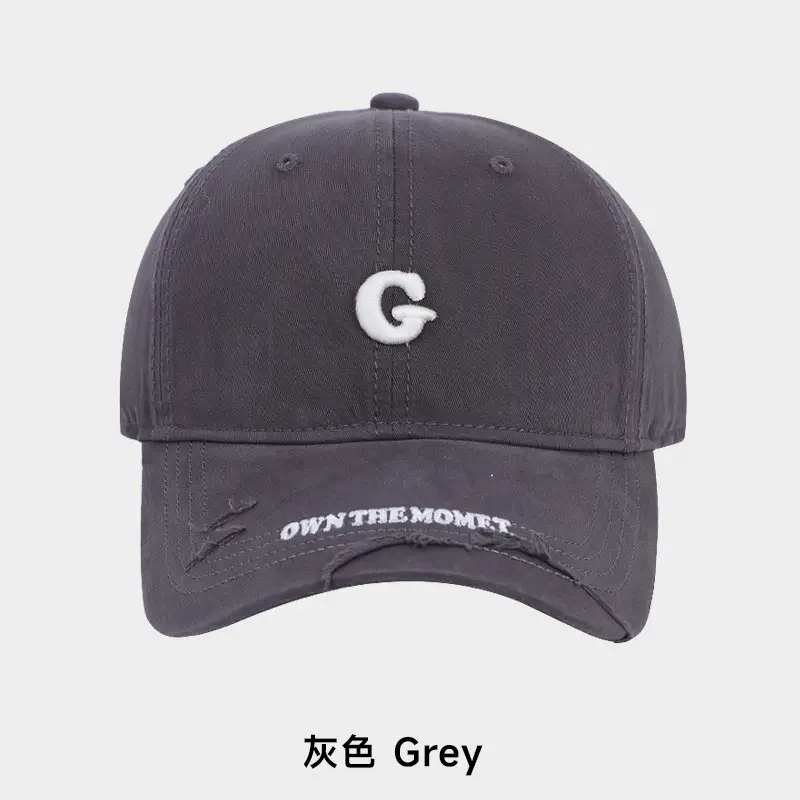 Women Grey Baseball Cap with G Embroidery - Image 3