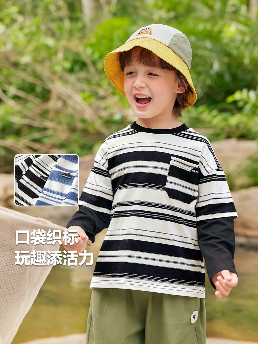 Boys Striped Long Sleeve T-Shirt Spring Autumn Toddler - Image 4