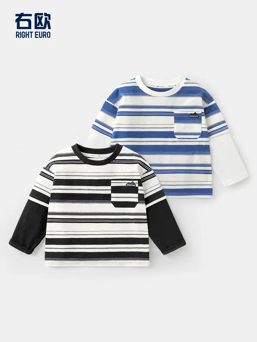 Boys Striped Long Sleeve T-Shirt Spring Autumn Toddler - Image 5
