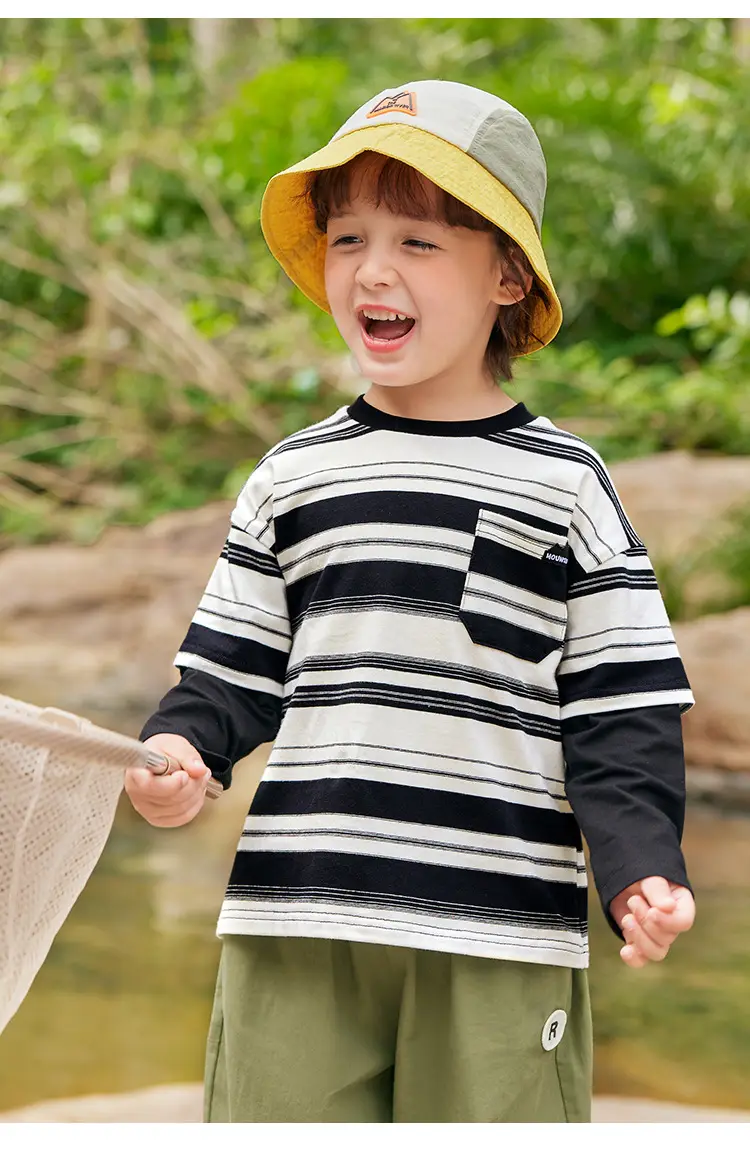 Boys Striped Long Sleeve T-Shirt Spring Autumn Toddler — feature 15
