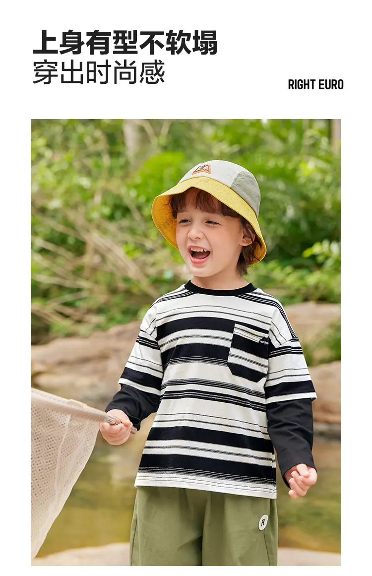 Boys Striped Long Sleeve T-Shirt Spring Autumn Toddler — feature 4