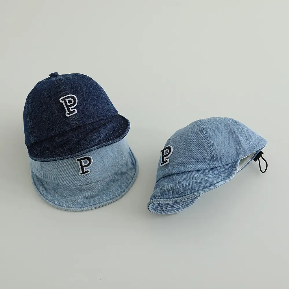 Vintage Denim P-Shirt Cap for Boys Blue Spring Summer — feature 3