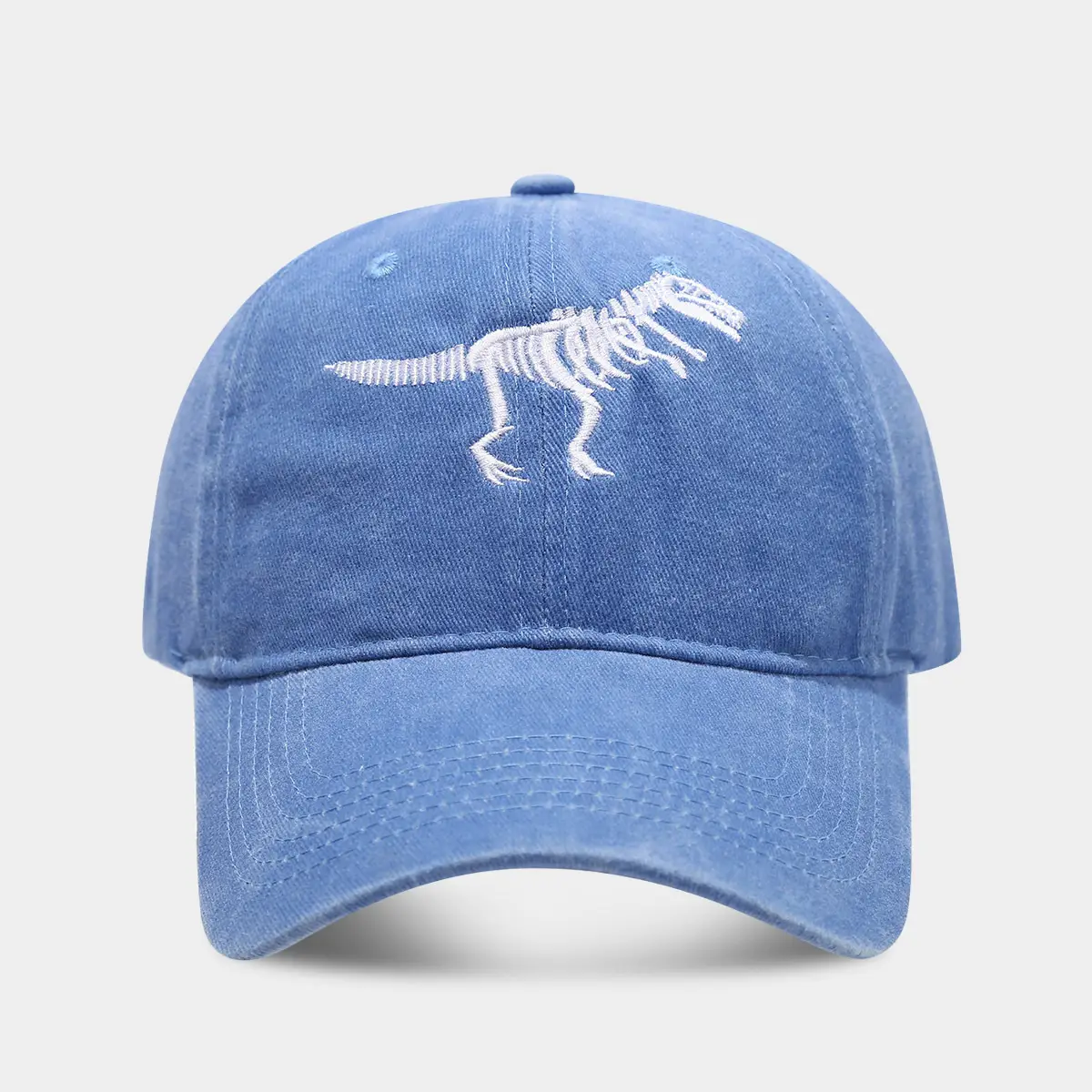 Men Dino Embroidered Baseball Caps Blue Black Brown - Image 3
