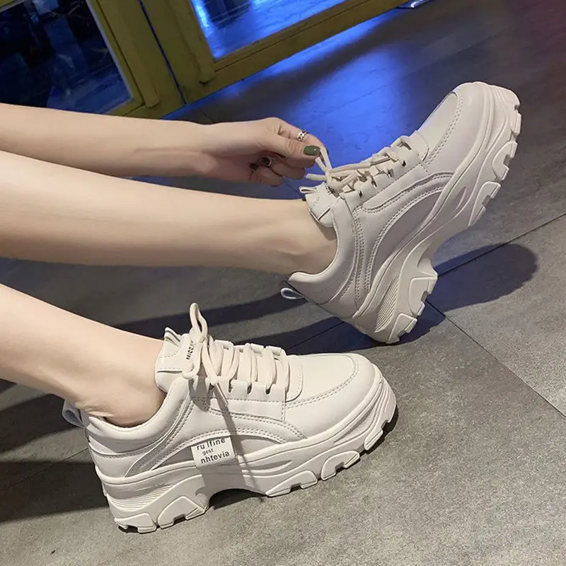 Torre Shoes Women's Sports Casual Shoes Spring New Single Shoes Increased Thick Sole Women's Shoes fleece-lined White Shoes - Image 6