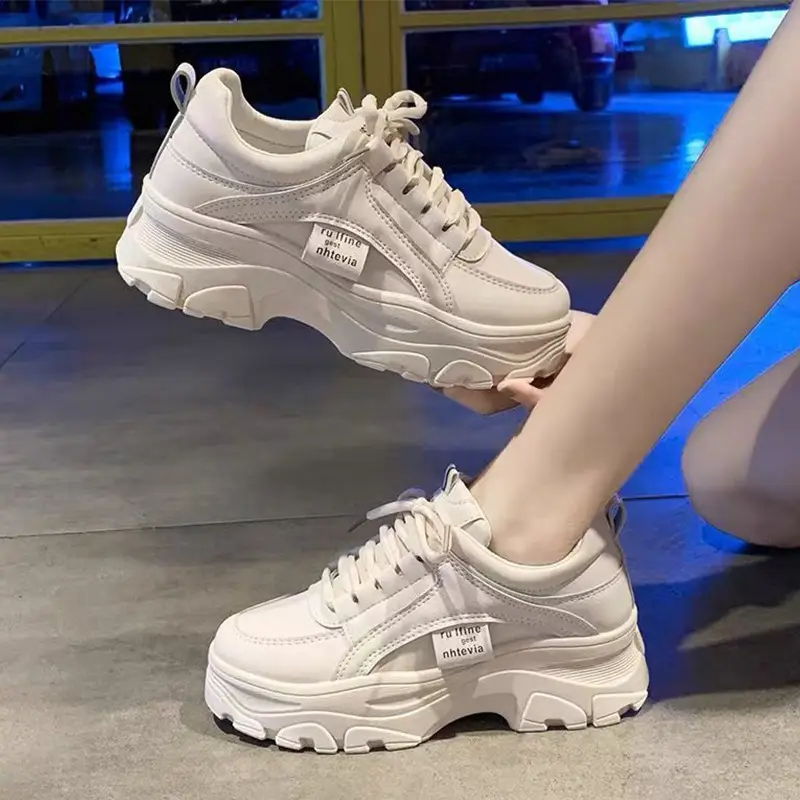 Torre Shoes Women's Sports Casual Shoes Spring New Single Shoes Increased Thick Sole Women's Shoes fleece-lined White Shoes - Image 7