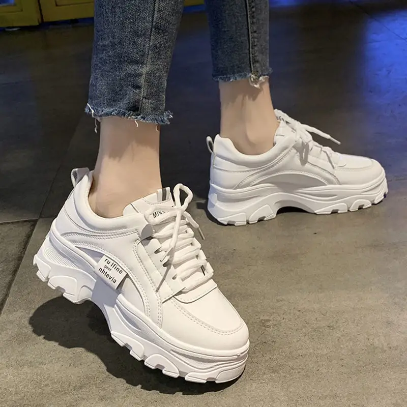 Torre Shoes Women's Sports Casual Shoes Spring New Single Shoes Increased Thick Sole Women's Shoes fleece-lined White Shoes - Image 8