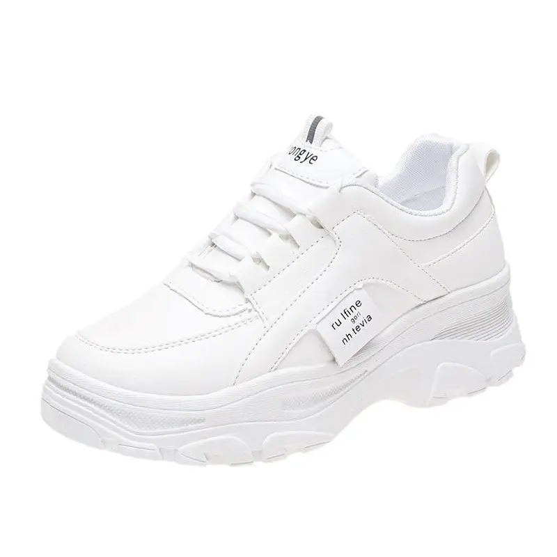 Torre Shoes Women's Sports Casual Shoes Spring New Single Shoes Increased Thick Sole Women's Shoes fleece-lined White Shoes - Image 9