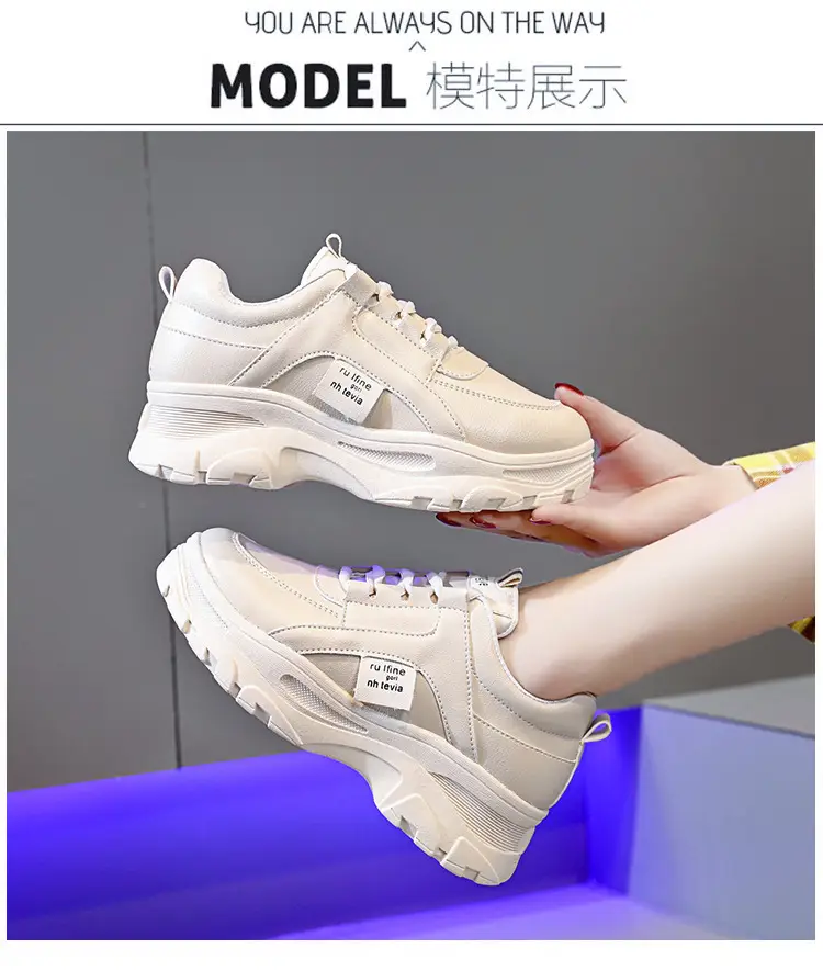 Torre Shoes Women's Sports Casual Shoes Spring New Single Shoes Increased Thick Sole Women's Shoes fleece-lined White Shoes — feature 16