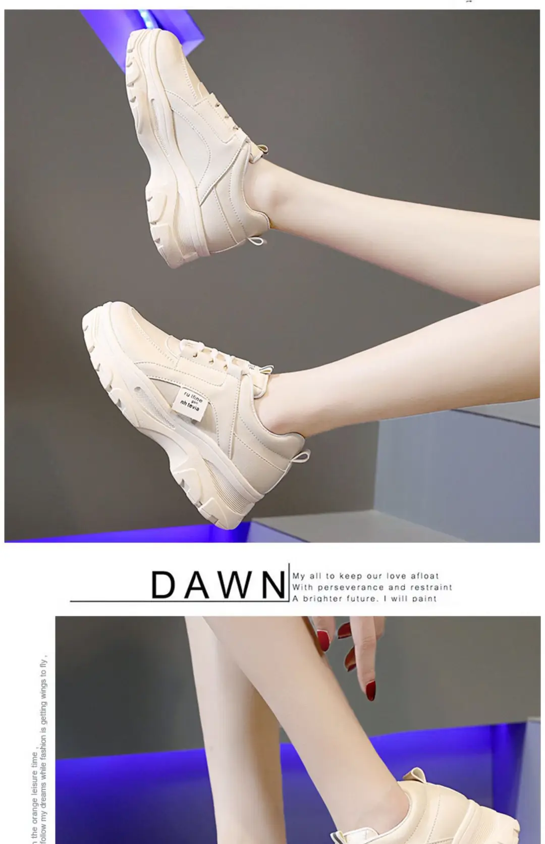 Torre Shoes Women's Sports Casual Shoes Spring New Single Shoes Increased Thick Sole Women's Shoes fleece-lined White Shoes — feature 19