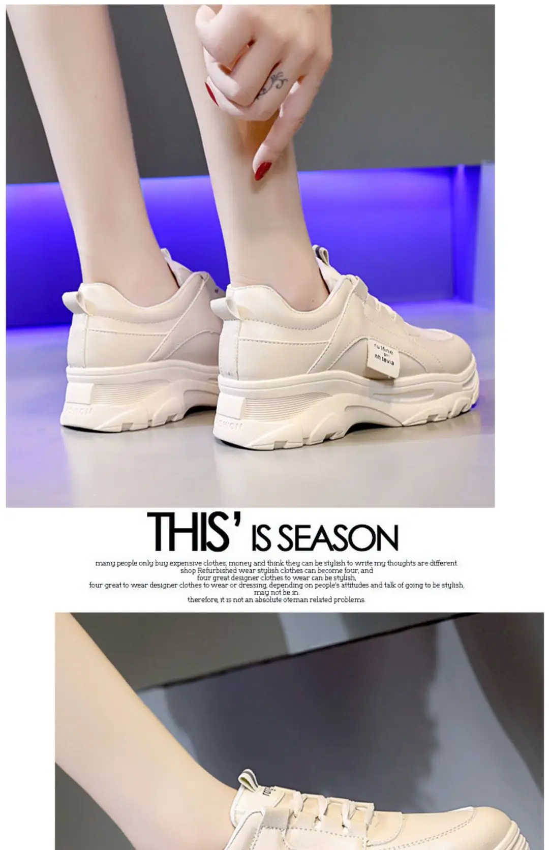 Torre Shoes Women's Sports Casual Shoes Spring New Single Shoes Increased Thick Sole Women's Shoes fleece-lined White Shoes — feature 21