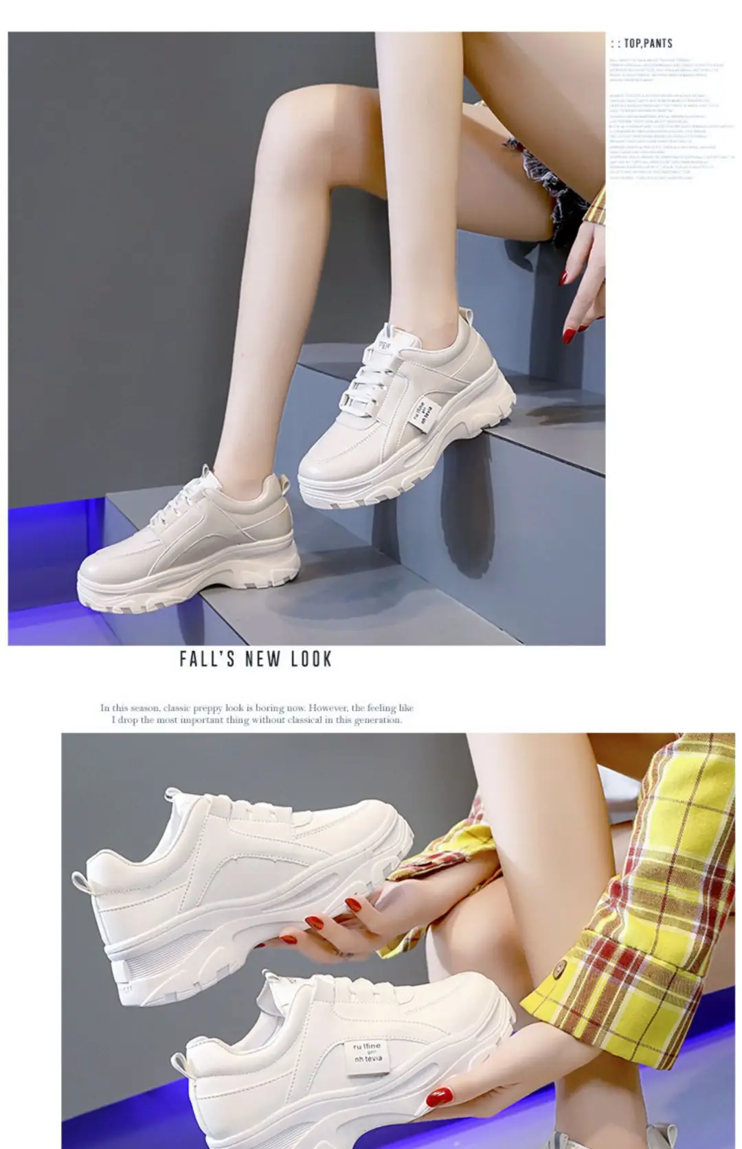 Torre Shoes Women's Sports Casual Shoes Spring New Single Shoes Increased Thick Sole Women's Shoes fleece-lined White Shoes — feature 24
