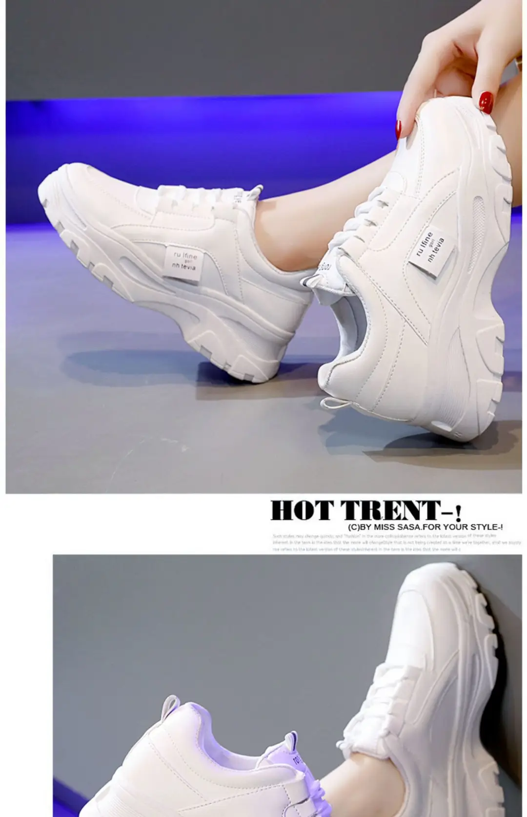Torre Shoes Women's Sports Casual Shoes Spring New Single Shoes Increased Thick Sole Women's Shoes fleece-lined White Shoes — feature 26