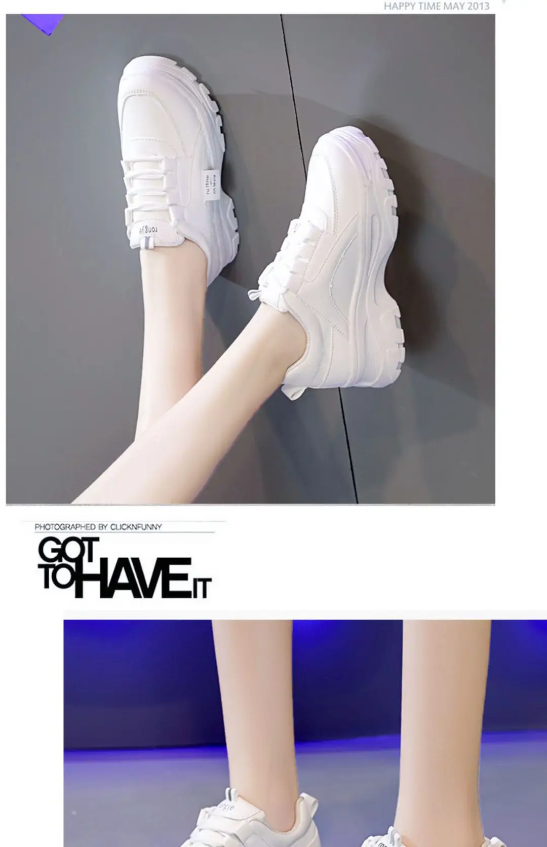 Torre Shoes Women's Sports Casual Shoes Spring New Single Shoes Increased Thick Sole Women's Shoes fleece-lined White Shoes — feature 28