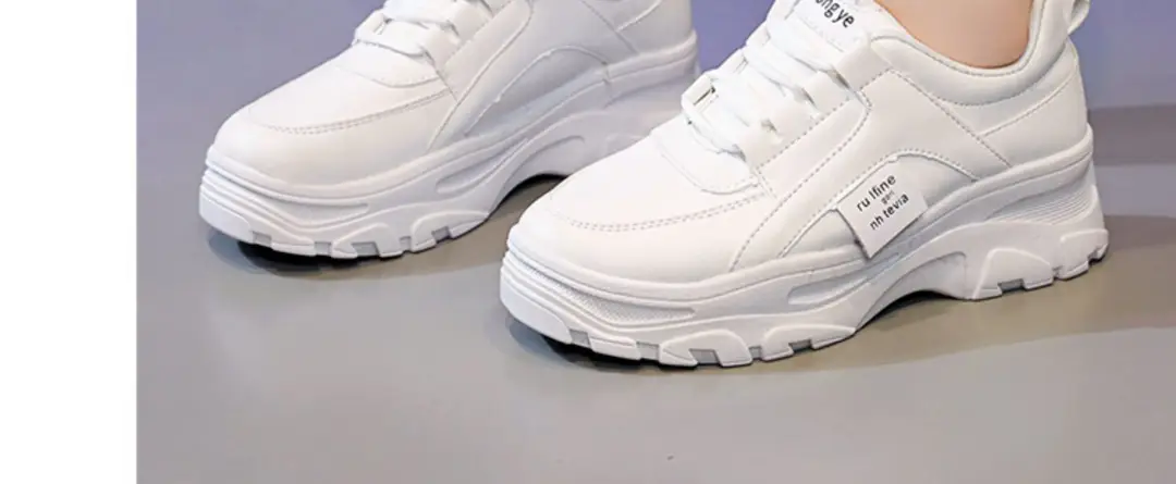 Torre Shoes Women's Sports Casual Shoes Spring New Single Shoes Increased Thick Sole Women's Shoes fleece-lined White Shoes — feature 29