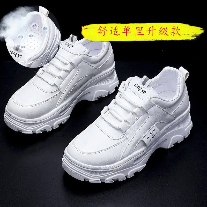 Torre Shoes Women's Sports Casual Shoes Spring New Single Shoes Increased Thick Sole Women's Shoes fleece-lined White Shoes — feature 7