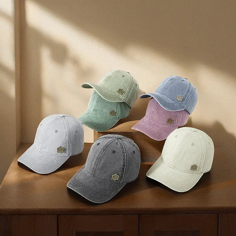 Men's Green Wash Cotton Baseball Cap with Logo