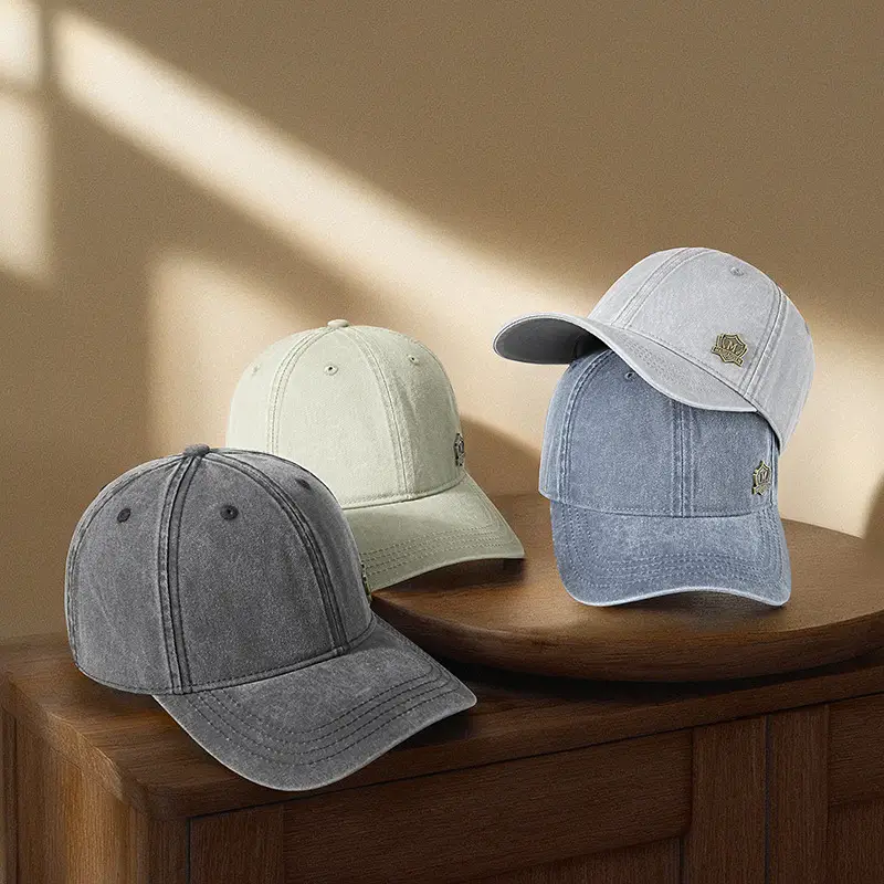 Men's Green Wash Cotton Baseball Cap with Logo