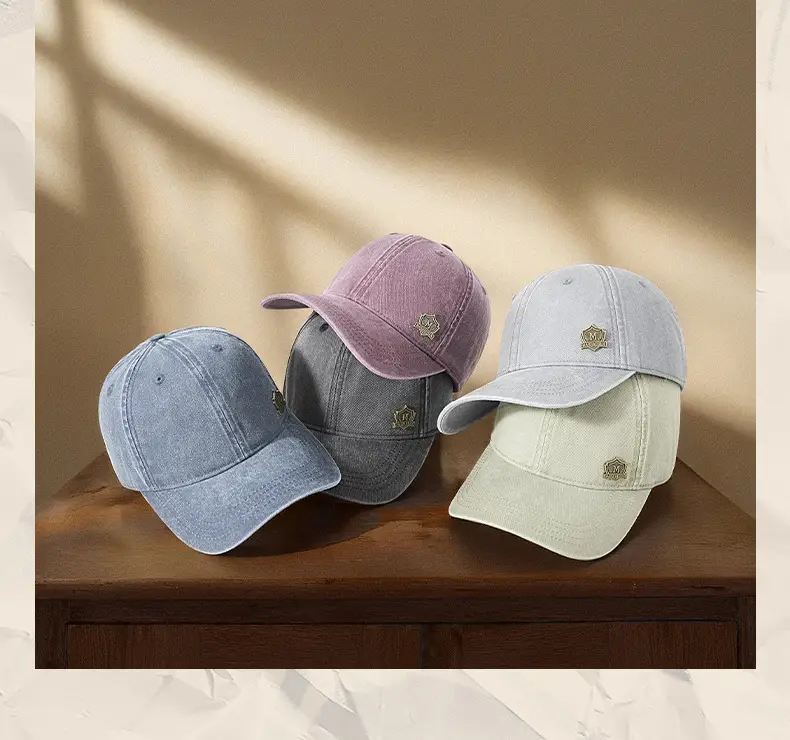 Men's Green Wash Cotton Baseball Cap with Logo — feature 11