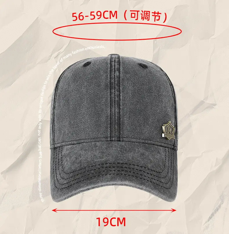 Men's Green Wash Cotton Baseball Cap with Logo — feature 13