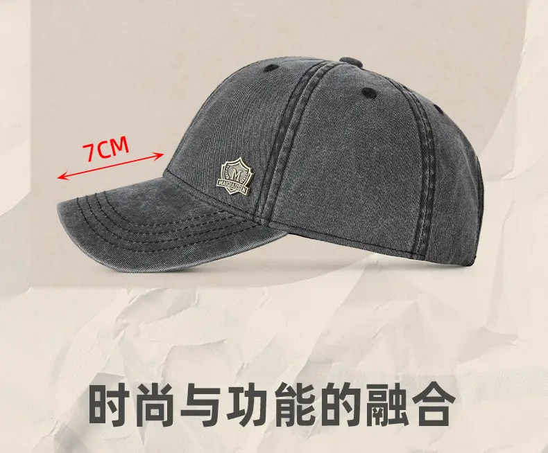 Men's Green Wash Cotton Baseball Cap with Logo — feature 17