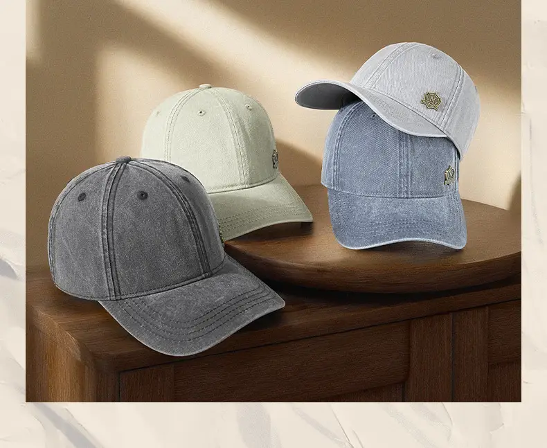 Men's Green Wash Cotton Baseball Cap with Logo — feature 19