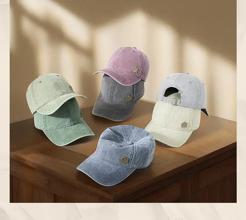 Men's Green Wash Cotton Baseball Cap with Logo — feature 26