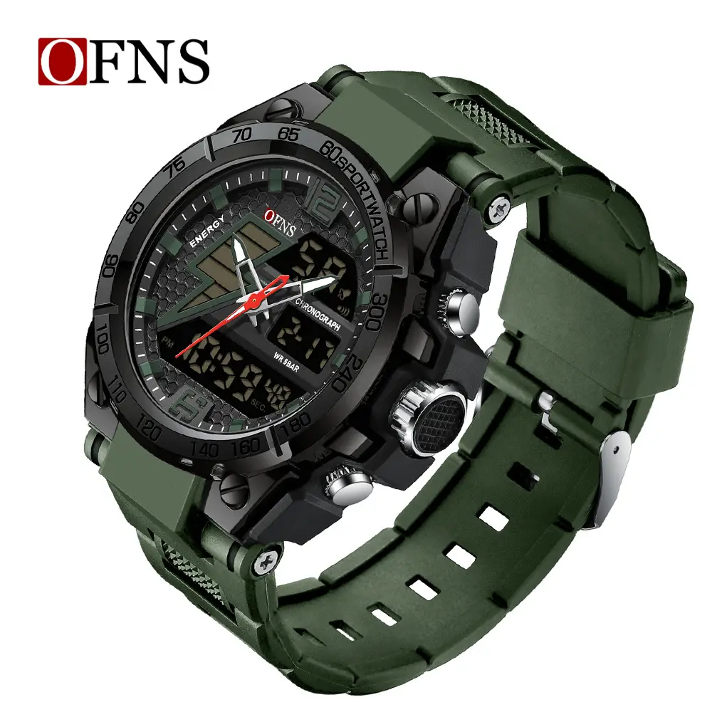 Military Black Chronograph Watch for Men - Image 5