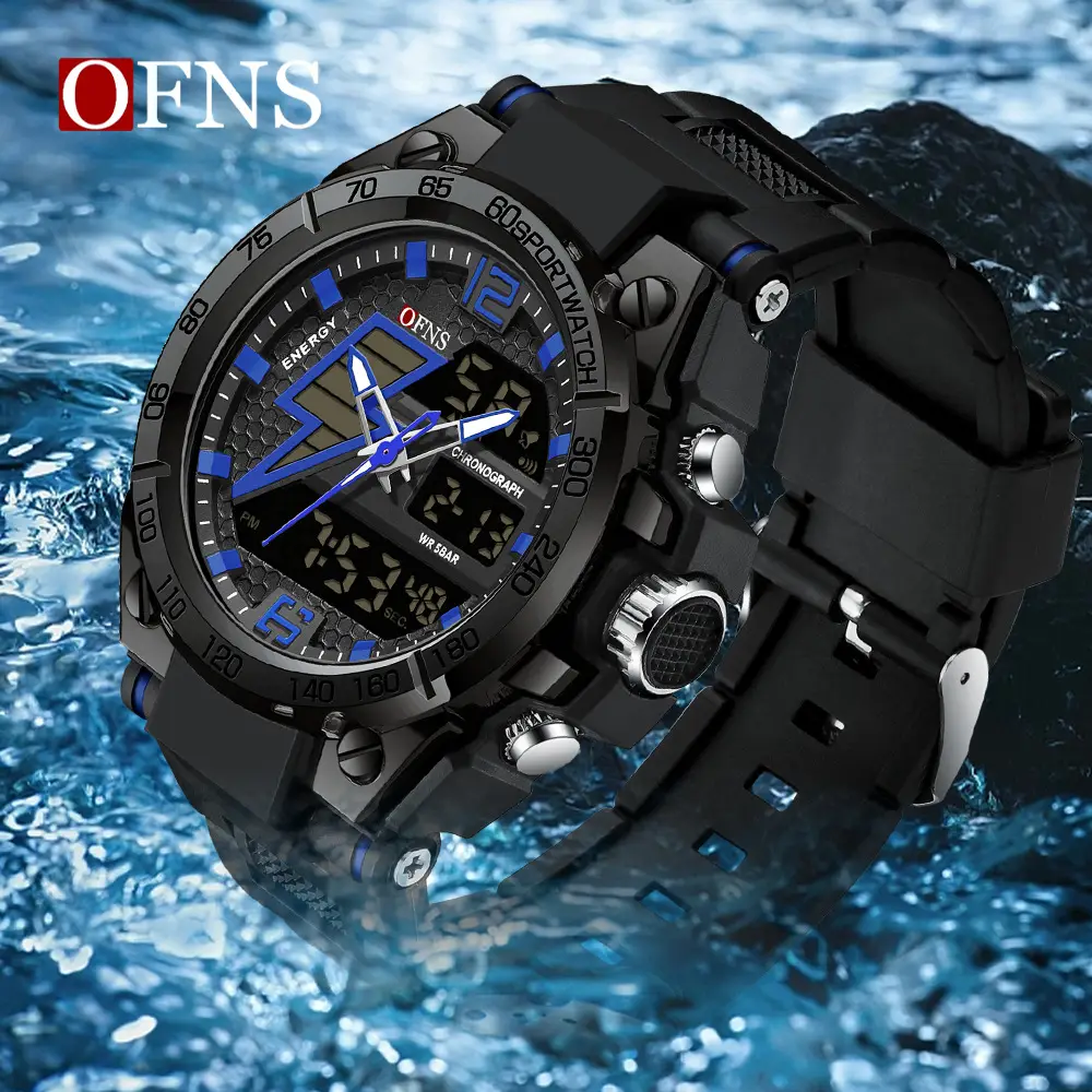Military Black Chronograph Watch for Men - Image 6