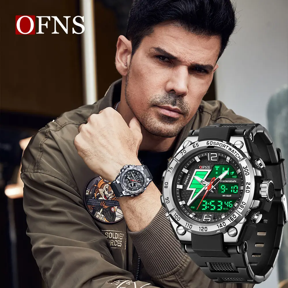 Military Black Chronograph Watch for Men - Image 7