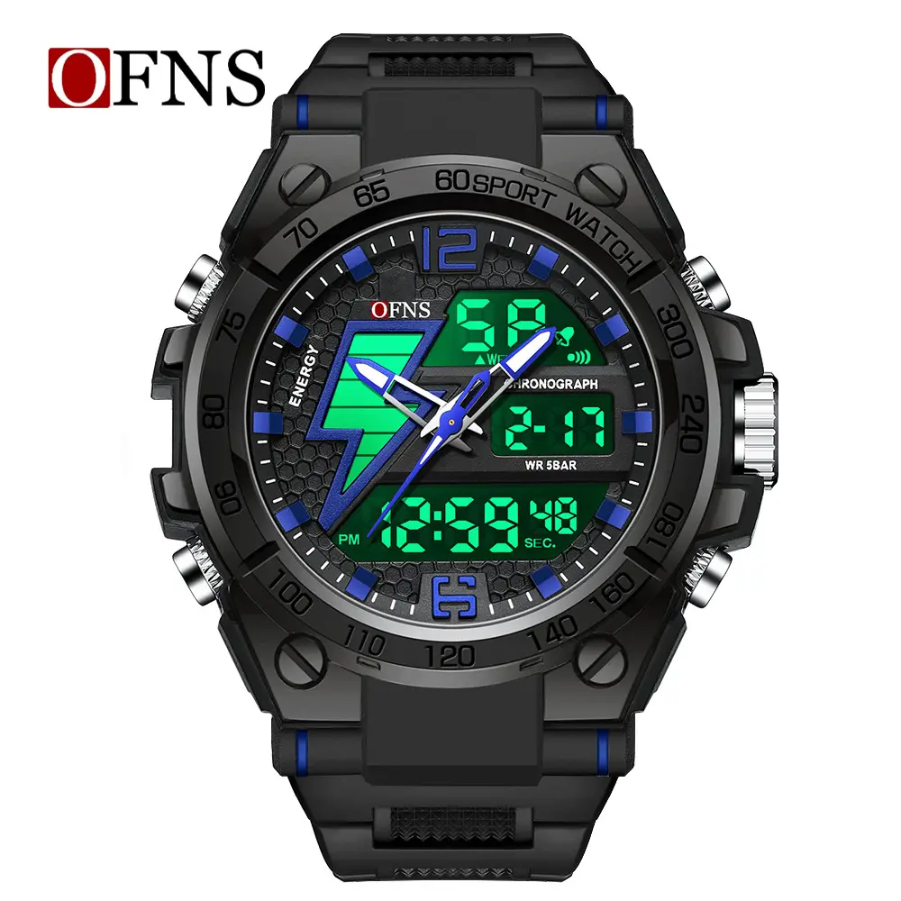 Military Black Chronograph Watch for Men - Image 9
